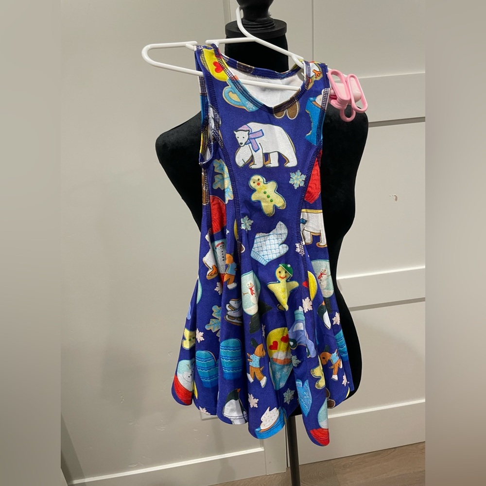 Girls holiday pattern dress